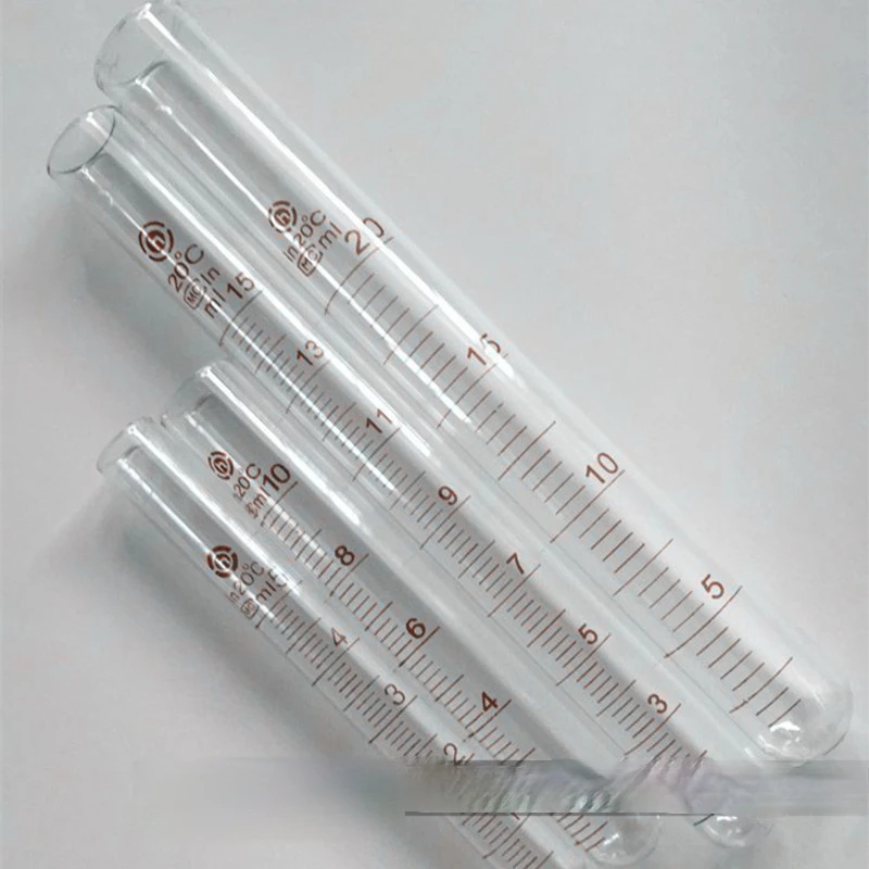 Scale Test Tube 5/10/15/20/50ml Glass Test Tube with Scale round Bottom Test Tube