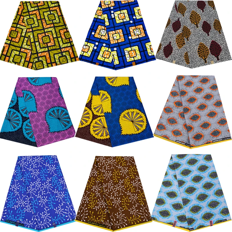 Tela de cera con estampado de Ankara africano para mujer, tejido de alta calidad 100% poliéster para costura de retales, vestido de novia, manualidades, Material Pagne