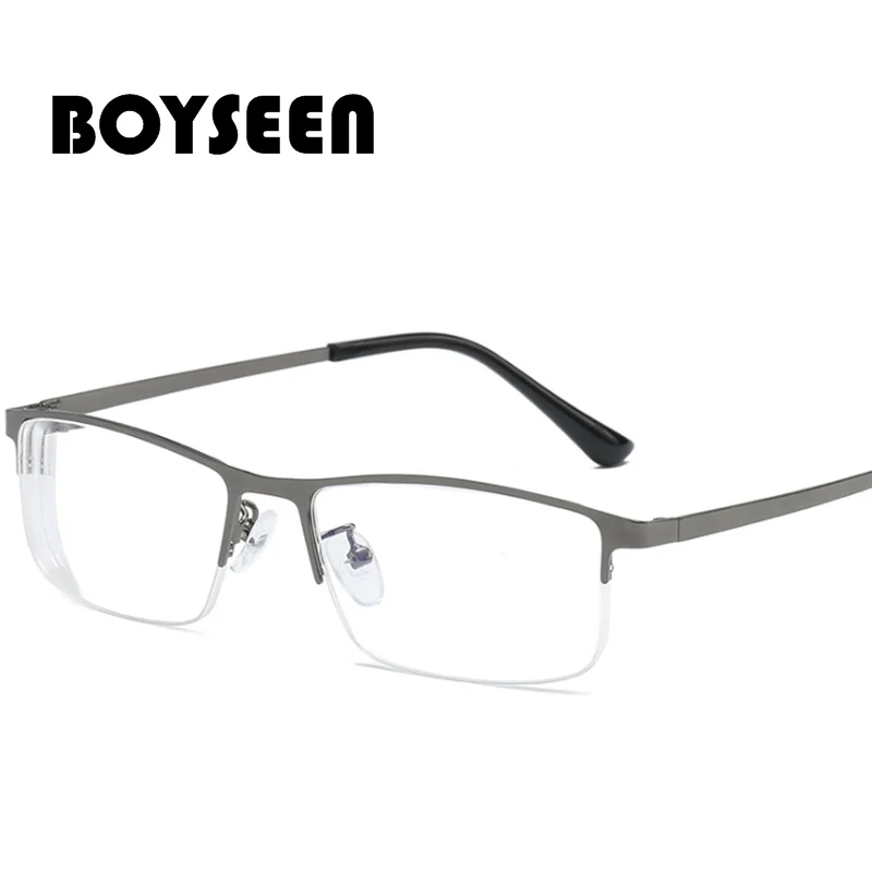 BOYSEEN Metal Full Frame Myopia Glasses Anti Blue Light  Eye Protection Glasses Nearsighted Glasses HD Lens -1.0~-4.0