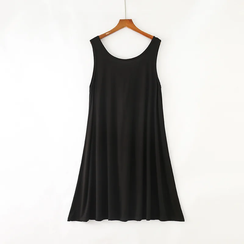 Fdfklak-Camisón holgado de talla grande para mujer, Sexy vestido sin mangas, color rosa, talla L XL XXL, 2023