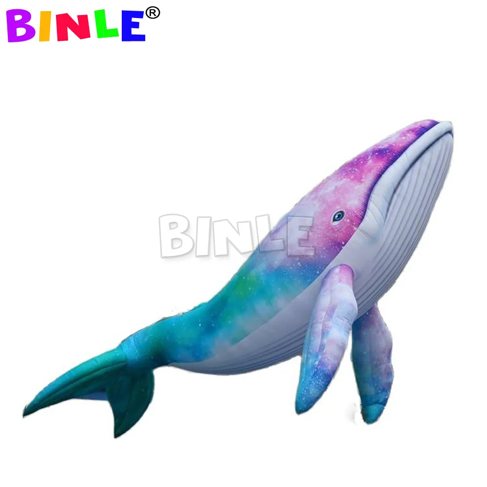 Beach Holiday Ideas Colorful Giant Inflatable Beluga Whale,White Shark Air Balloon Toys For Stage Decoration