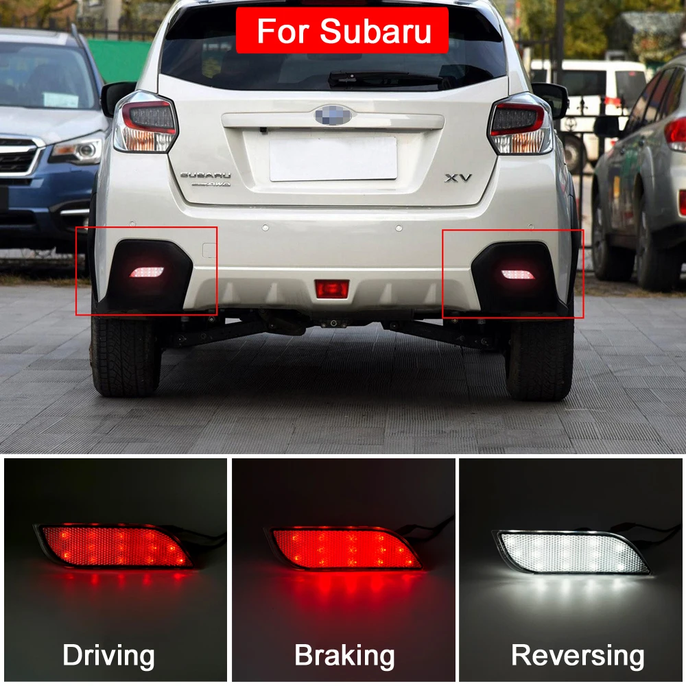 3-in-1 LED Rear Bumper Reflector Lamp Reversing Backup Brake Stop Light For Subaru Impreza WRX STI XV Exiga Levorg Legacy