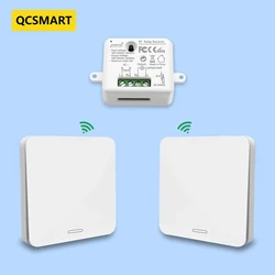 Wireless Switch Kinetic Self-Powered RF 433Mhz Light Switch No Battery Needed, No Wire, Remote Control up to 30m Easy to Install