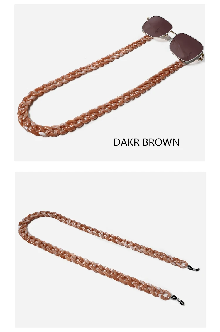 Mode Acryl Brillen Ketten Sonnenbrillen Schnur Anti-Rutsch-Sonnenbrille bänder hängen Ketten am Hals Brillen zubehör – Detail 32