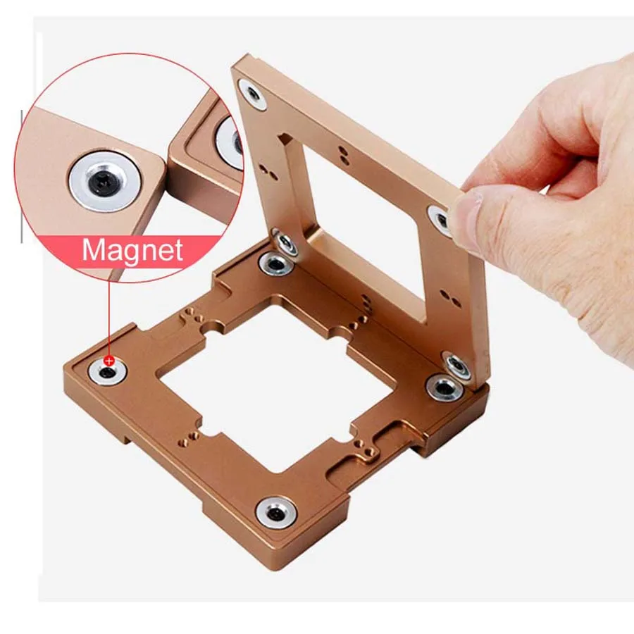 Juego de mesa de plantación de bolas BGA, accesorio General con posición magnética automática, 80mm x 80mm, 90mm x 90mm, 1 Juego