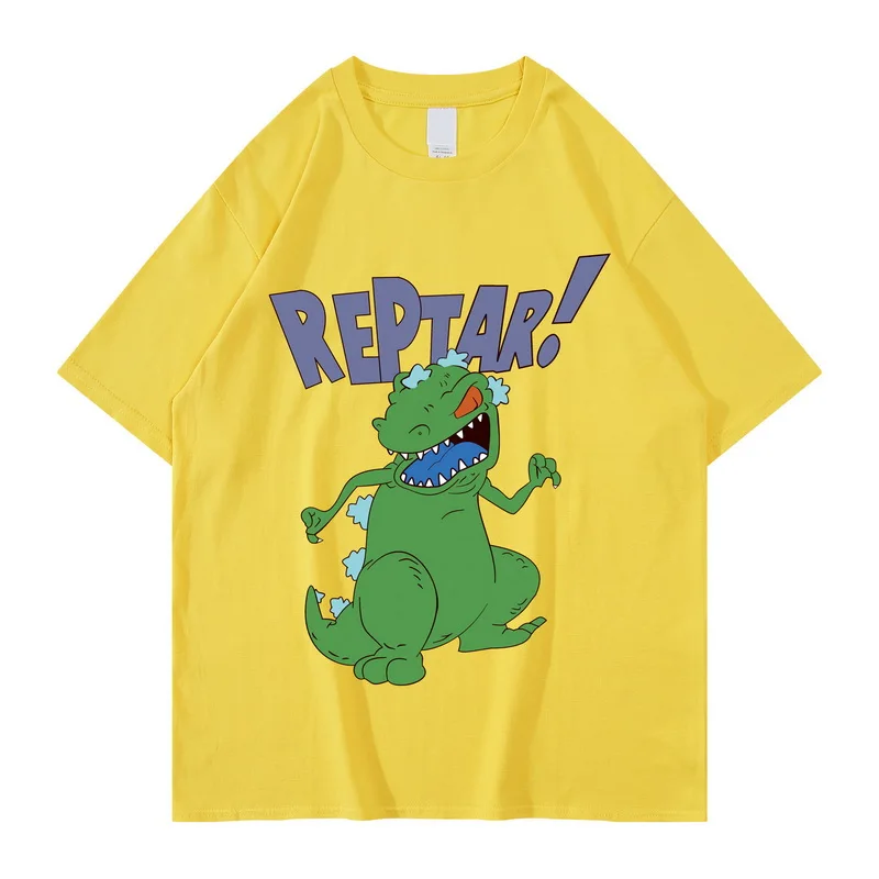 Hip Hop T-shirt Men Funny Cartoon Comics REPTAR Print Tops Tee Summer Casual Hipster High Street Oversized Streetwear Tshirt