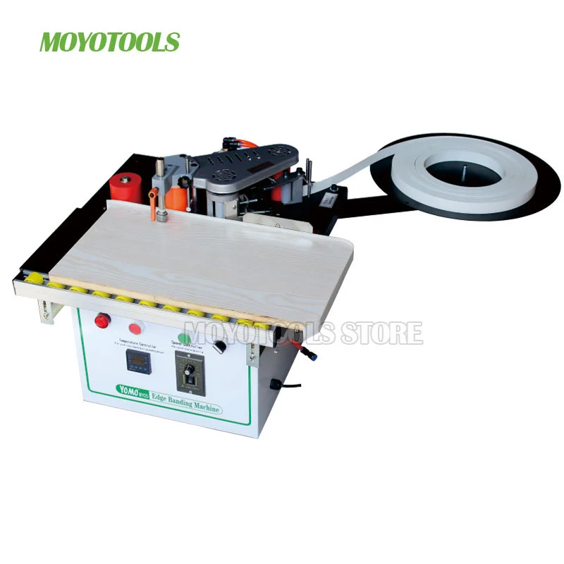 Mini Edge Banding Machine straight & curve Automatic strip Break Cutting Double Side Glue Cabinet Wood Edge Bander