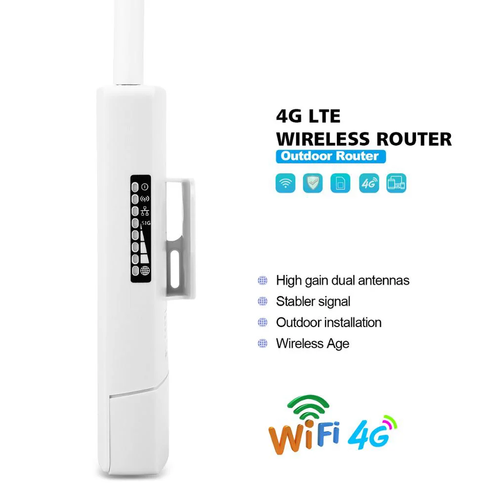 4G SIM Card Router Outdoor Waterproof 12W Solar Powered 12V Wifi Wireless CPE Unlocked FDD/TDD CAT4 150Mbps IP Wireless  Camera