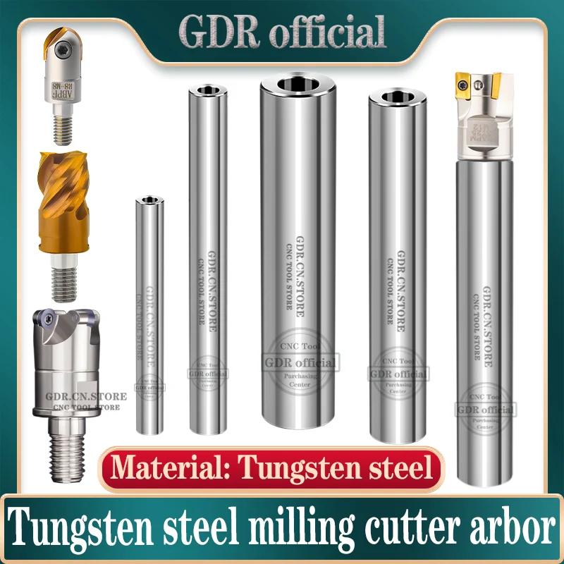 Tungsten steel milling cutter rod C8 C10 C12 C16 C20 C25 milling cutter rod M5 M6 M8 M10 M12 internal thread milling cutter rod