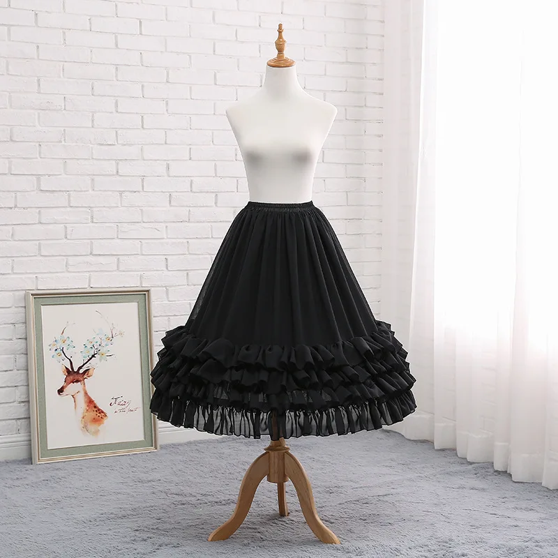 Jupon de Mariage en Crinoline pour Femme, Sous-Jupe de Bal, Jupe de Barrage, en Mousseline de Soie, 70cm de Long, Cosplay, ix