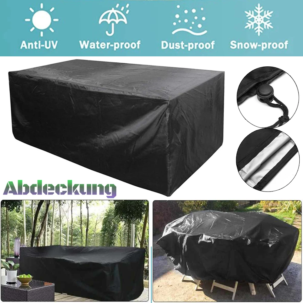 

Waterproof Garden Furniture Dustproof Cover Courtyard Rattan Table Cube Chair Outdoor Dining Sofa Rainproof UV Protection Cloth