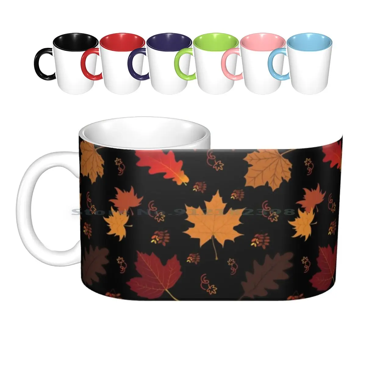 Maple Leaf Fall Season Ceramic Mugs Coffee Cups Milk Tea Mug Fall Leaf Fahion Maple Leaf Fall Season Design Fall Autum Fall