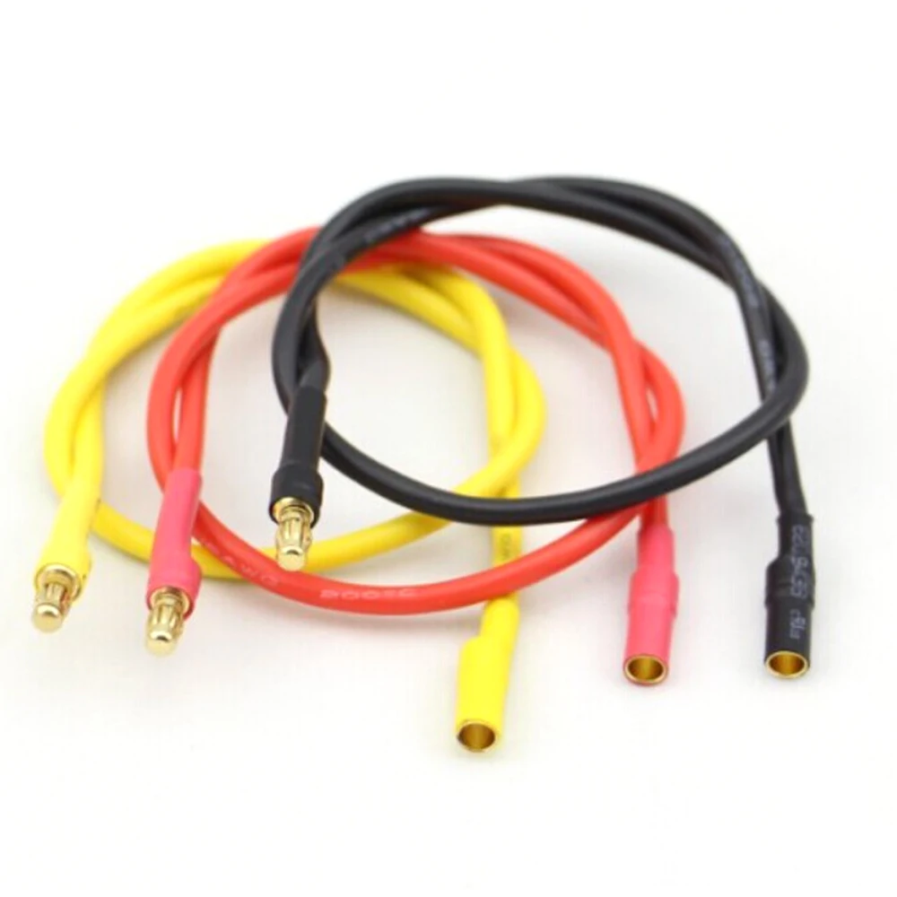 3pcs/lot 300mm 30cm 3.5mm Gold Bullet Banana RC Brushless Motor ESC Connectors Extension Cable Wire 16 awg