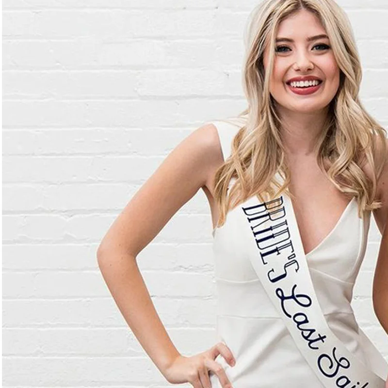 Letzten Segel lassen sie erhalten nauti Nautischen Bachelorette Party Schärpe Braut zu werden Brautjungfer Braut Dusche favor geschenk präsentieren Foto requisiten – Detail 2