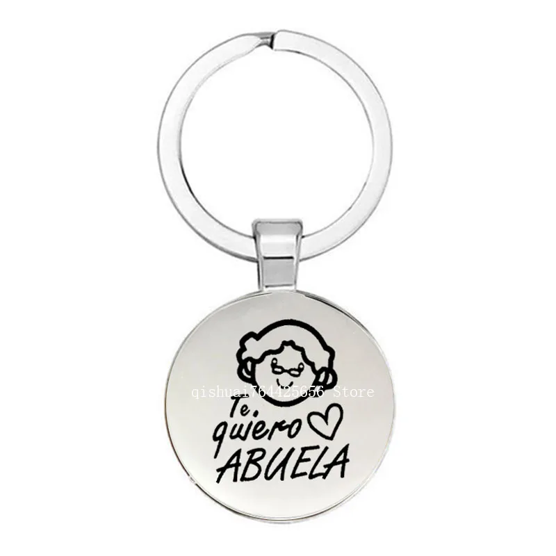 Grandmother Key Ring Best-Selling Round Alloy Key Chain Ladies Jewelry Grandmother Gift Te Quiero Abuela