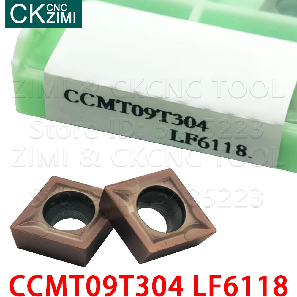 Herramienta de torneado externo, insertos de carburo, CNC, herramientas de torno de Metal para acero inoxidable 201 304, 10P, CCMT09T304, LF6118, CCMT 09T304, LF6118