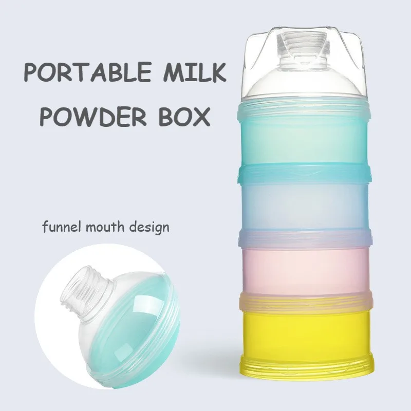 3/4 Layers Portable Baby Food Storage Box Baby Complementary Milk Powder Independent Packaging Cup Infant Snacks Container