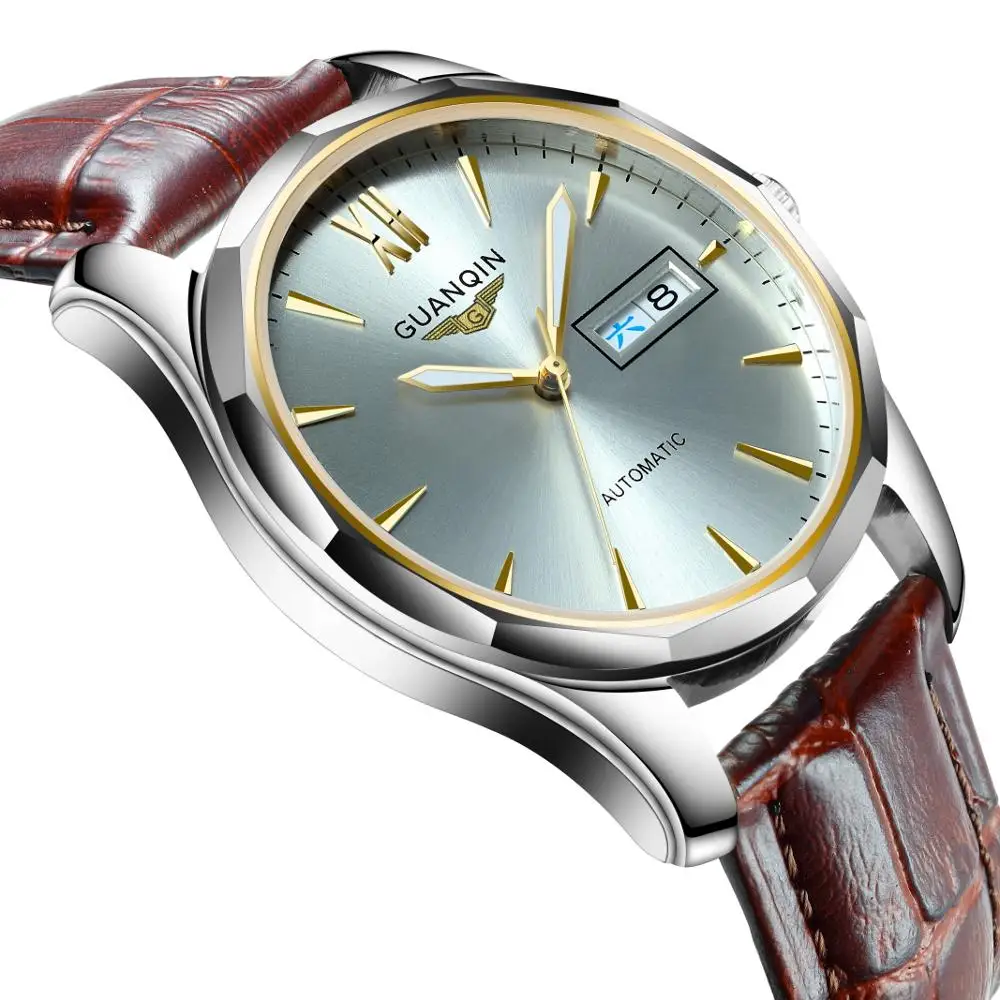 GUANQIN Japan NH36 Movement Men Automatic Mechanical Watch Mens Watches Top Brand Fashion Waterproof Sapphire Relogio Masculino