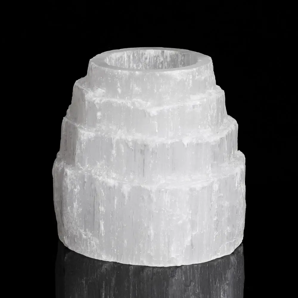 

1pcs Natural Selenite Candle Holders Candle Sticker Crystals Stones Home Decor Party Wedding Dinner Decoration