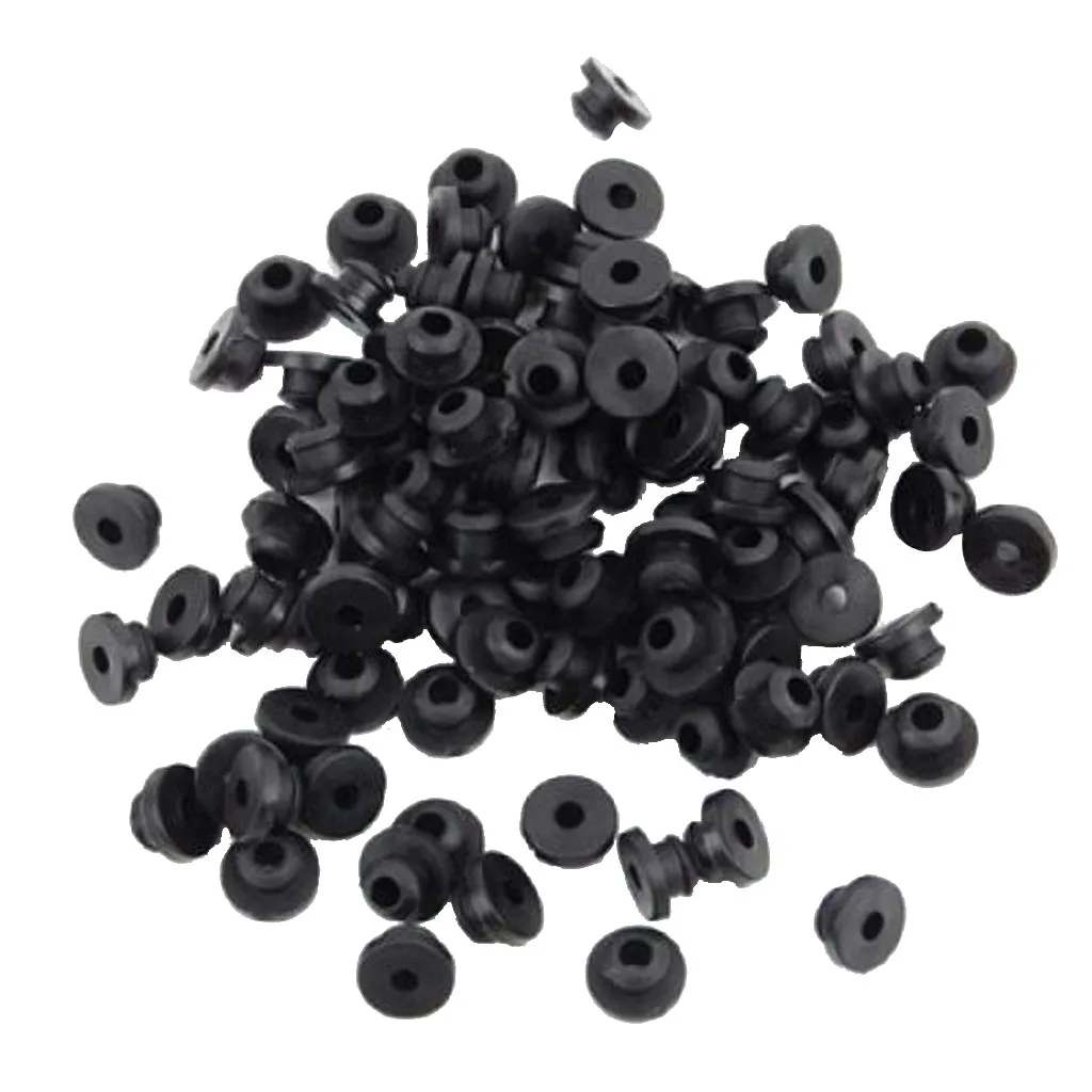 100 Rubber Half Nipples Grommets For Tattoo Machine Needles, Black