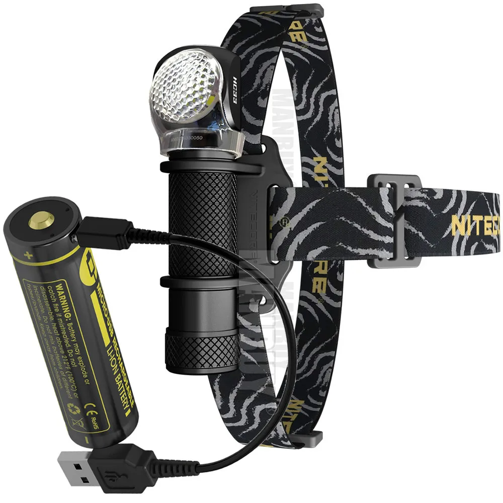 2024 NITECORE Headlamp HC33 18650 Build-in USB Charging Port Battery Waterproof Head Light Outdoor Camping Hunting Wholesale