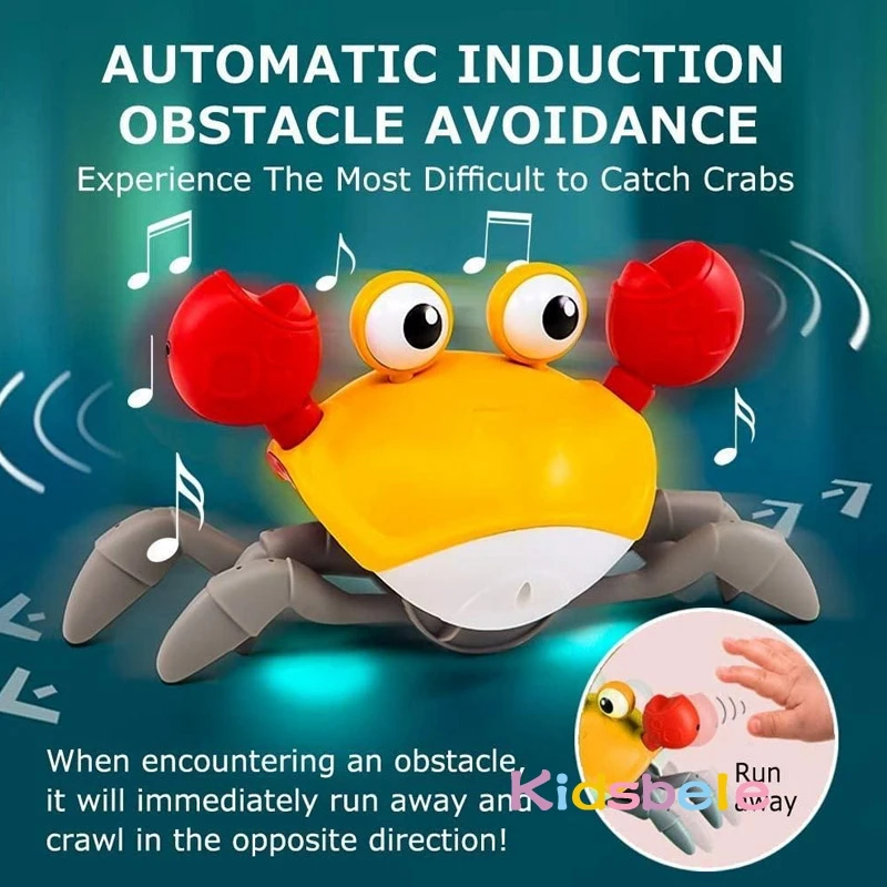 Induction Escape Crab Toddlers Toy Light Music Crawling Fun Toys For Children Educational Toys Rechargeable Birthday Gifts