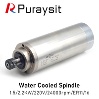 Puraysit Water cooled Spindle GDZ-80 1.5KW 2.2KW ER11 ER16 220V 380V CNC water cooling Spind Router engraving milling Machine