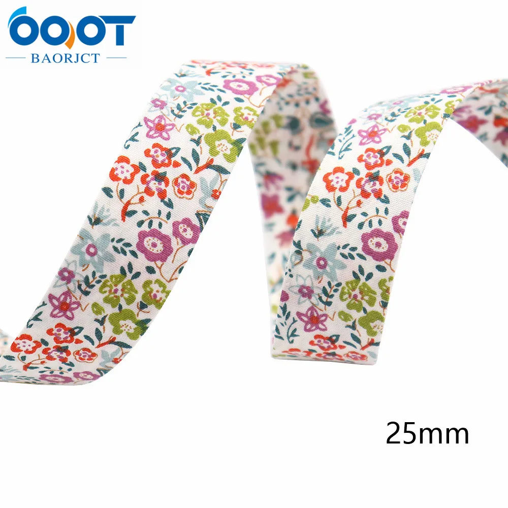 Double-Sided Flowers Cloth Ribbons 5Yards M-21623-905 38MM DIY Crafts Hairclip Apparel Accessories and Sewing Decorations