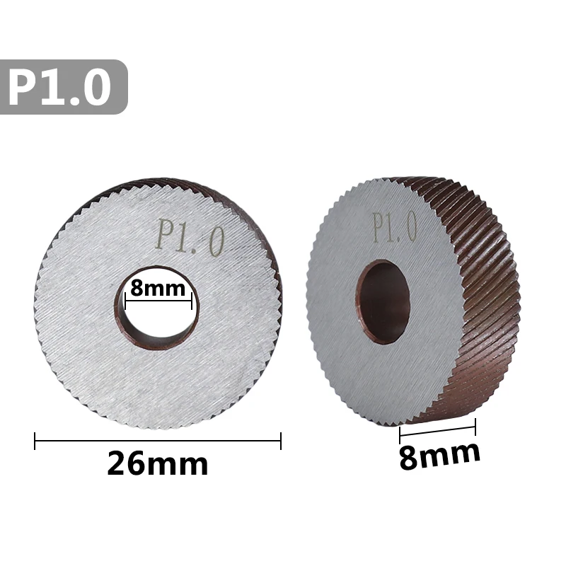 XCAN 2pcs 1.0mm Anti Slip HSS Diagonal Coarse Knurling Wheel Diameter 26mm for Metal Lathe Wheel Knurling Tools