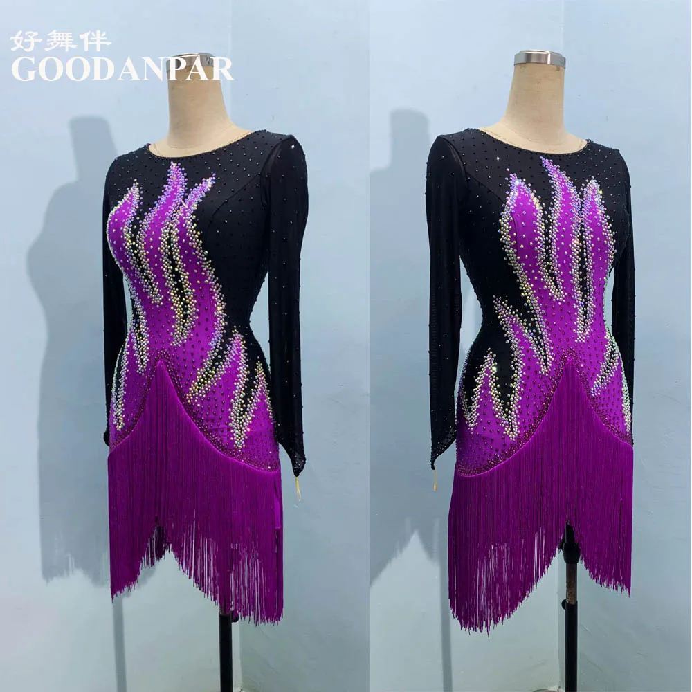 latin dance dress women rhinestones latin dance costume for competition latin dancewear fringes latin costumes sexy latin dress