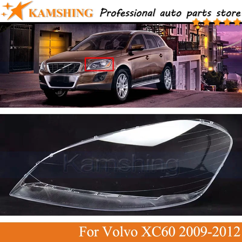 

Kamshing Front bumper headlight Cover For Volvo XC60 2009 2010 2011 2012 head lamp CVOER