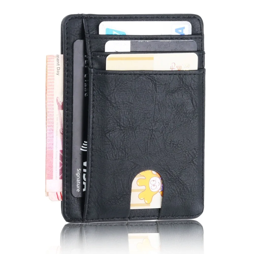 

Slim RFID Blocking Leather Wallet Credit ID Card Holder Purse Money Case for Men Women 2020 Fashion Bag 11.5x8x0.5cm