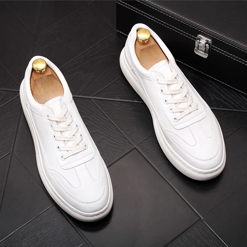 city boy handsome white yellow shoes for men casual cow leather shoe platform sneakers zapatos de hombre mannen schoenen luxury