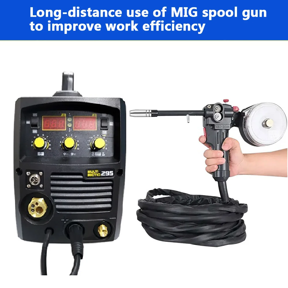 220V 6 In 1 Welder Inverter IGBT TIG ARC Spool Gun Welding Machine Intelligent MIG No Gas and Gas Multifunction Welding Machine