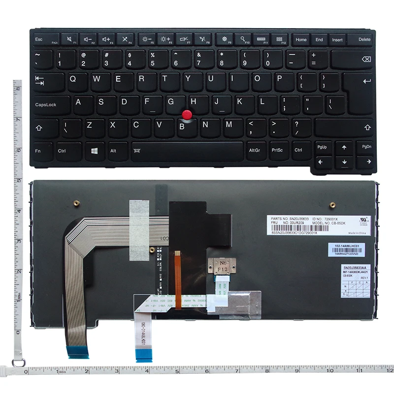 US/LA/RU Russian Layout Keyboard For Lenovo Thinkpad S3 YOGA 14 with frame and Red pointy stick keyboard backlit