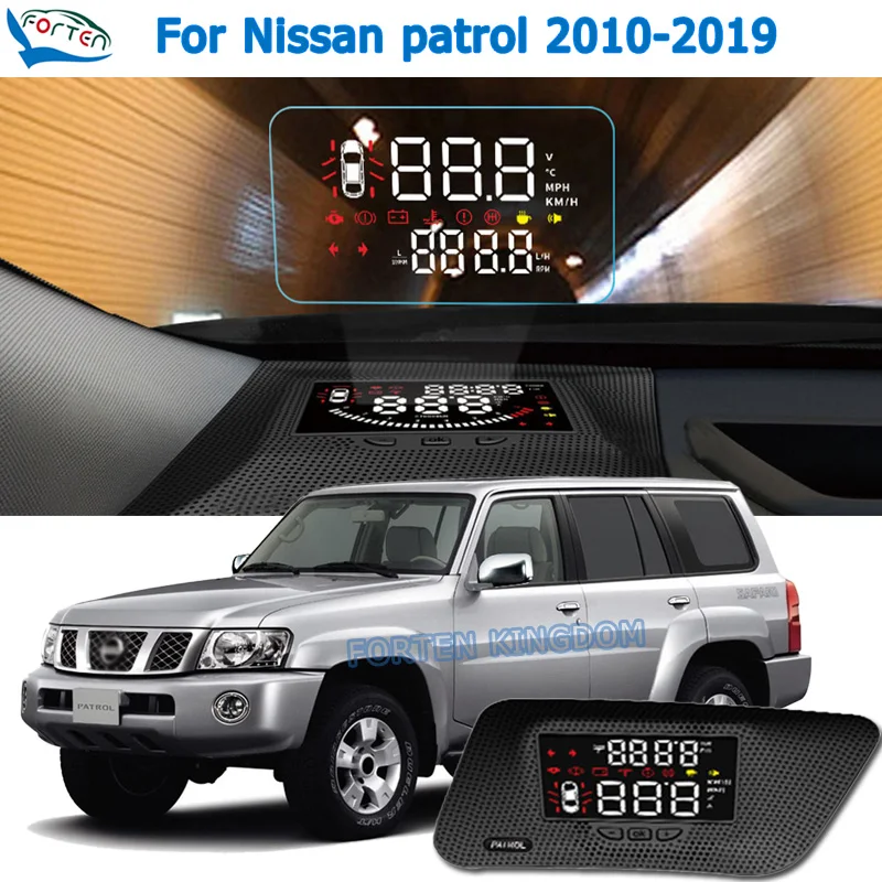 

Car Electronic HUD Head Up Display Speedometer Projector For Nissan Patrol 2010-2019 Safe Driving Screen Airborne computer