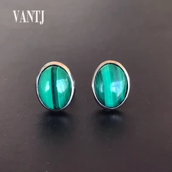 Elegant Natural Malachite Earring Sterling 925 Silver for Women Gemstone Quartz Anniversary Party Fine Jewelry Gift