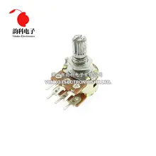 5pcs Dual Stereo Potentiometers 6Pin 15mm Shaft #3