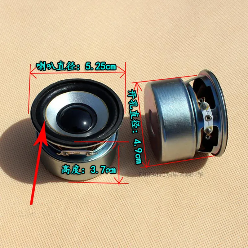 2pcs 2 Inch Full Frequency Speaker 4 Ohm 5W Inner Magnetic Cloth Edge Computer Audio Card Bluetooth Speaker Sound Column