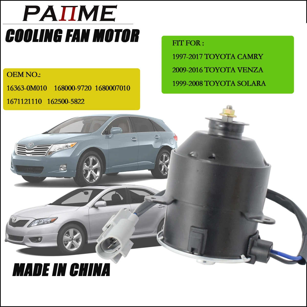 Radiator Motor for Toyota  camry venza solara corolla COOLING FAN MOTOR 163630D011 TO311610712v Anticlockwise YC103108