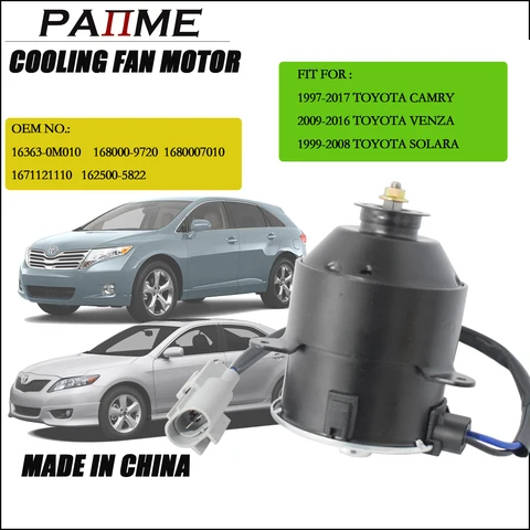 Мотор вентилятора радиатора для Toyota Camry, Venza, Solara, Corolla, 163630D011, TO311610712V, против часовой стрелки, YC103108