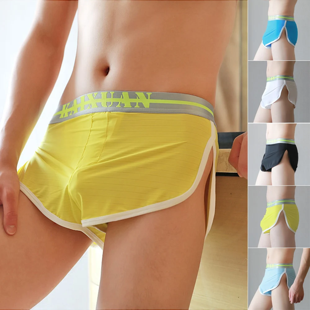 Men'ss Sexy Home Slip Shorts Mid Waist Breathable Comfortable Underwear New Male Lingerie Underpants