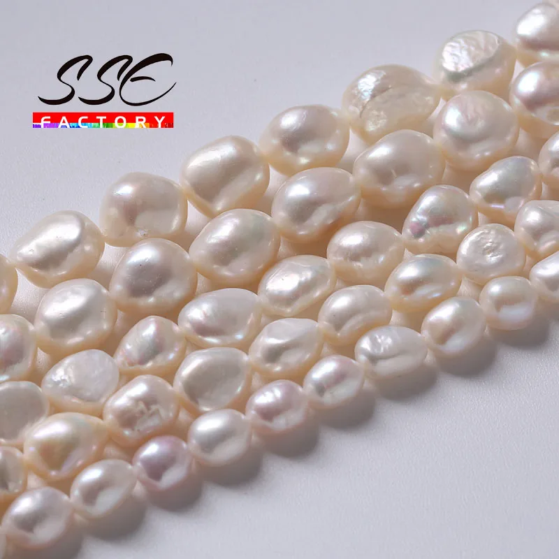 A+ Natural Freshwater Pearl Beads Freshwater Cultured White Irregular Shape Punch Loose Beads DIY Bracelet Necklace Accessories