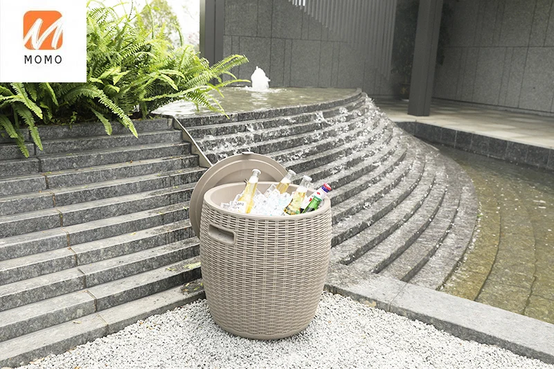 Home and Garden furniture Leisurely Wicker Side Table ice bucket