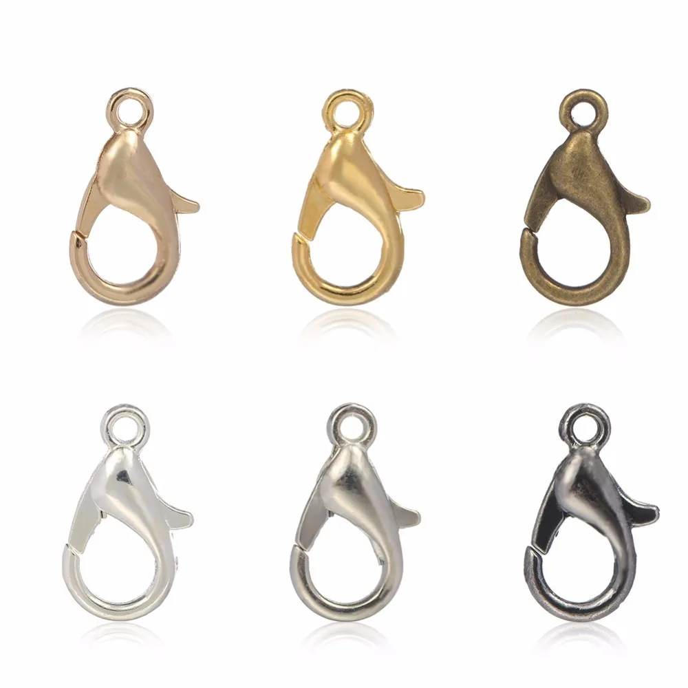 50pcs/lot Lobster Clasp Hooks End Clasps Connectors for Necklace&Bracelet Chain DIY Fashion Jewelry Findings