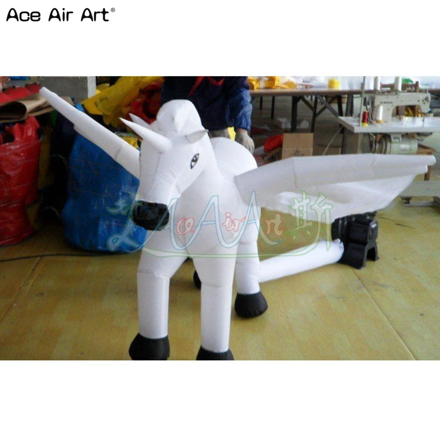 Factory Inflatable White Horse/2.5/3/3.6mH Inflatable Animal Mascot Model With Wings For Advertising Made By Ace Air Art