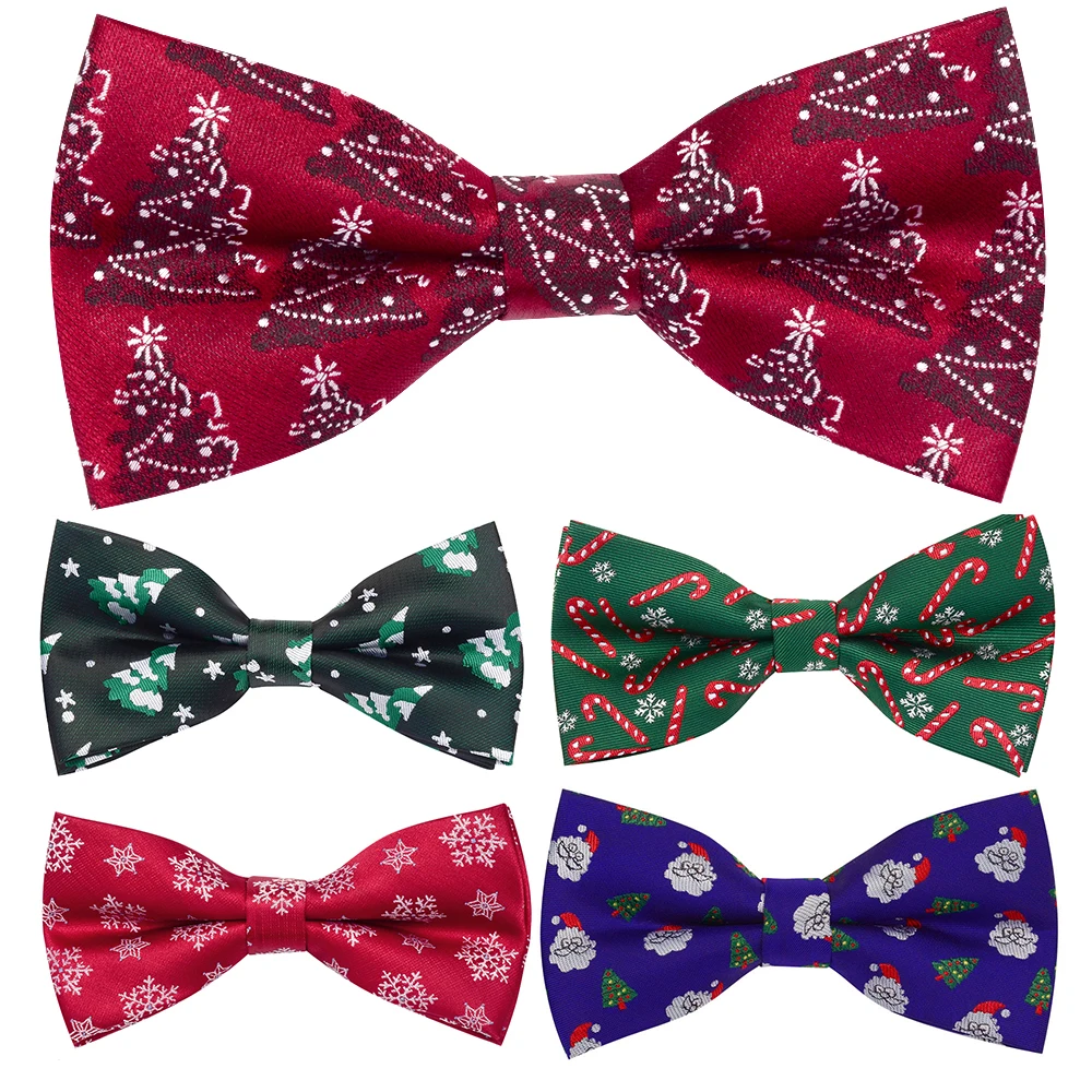 New Christmas Bow Ties Men's Novelty Pre-tied Bowtie Red Green Bow Tie for Man Festival Party Accessories