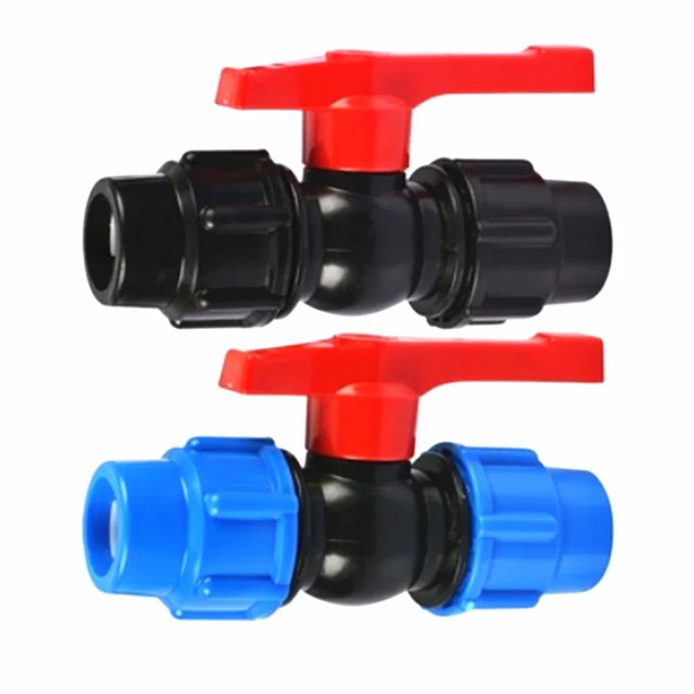 

20/25/32/40/50/63mm Plastic Water Pipe Quick Valve Connector PE Tube Ball Valves Accessories