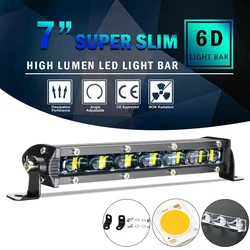 Tripcraft Super Bright 6D LED Light Bar 7inch 30W LED Work Light Bar Flood Spot Beam Offroad 4WD SUV Driving Fog Lamp