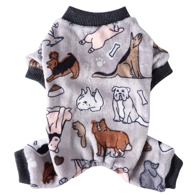 Winter Dog Clothes Pet Print Jumpsuit Pajamas for Small Dogs Cat Puppy Clothing for Chihuahua Yorkies Pomeranian Puppy Clothing